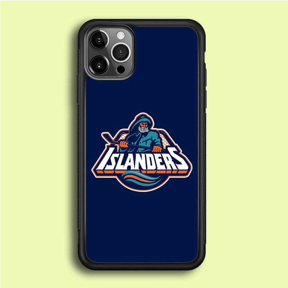 Hockey New York Islanders NHL 001 iPhone 12 Pro Case-Rubber / Black (2D Case)-Xtracase