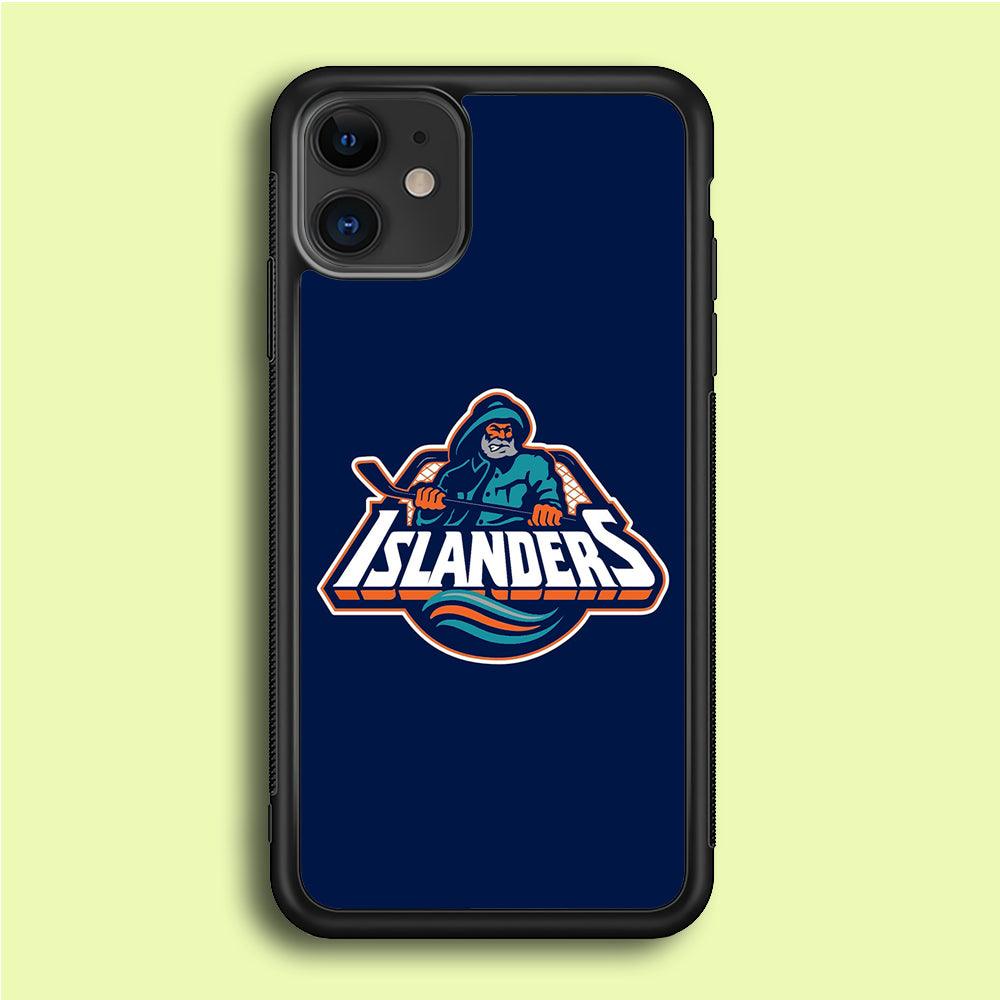 Hockey New York Islanders NHL 001 iPhone 12 Mini Case-Rubber / Black (2D Case)-Xtracase