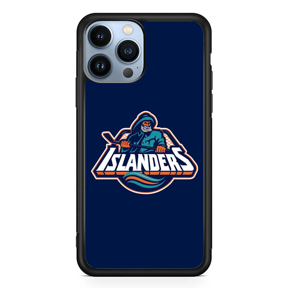 Hockey New York Islanders NHL 001 iPhone 13 Pro Max Case-Rubber / Black (2D Case)-Xtracase