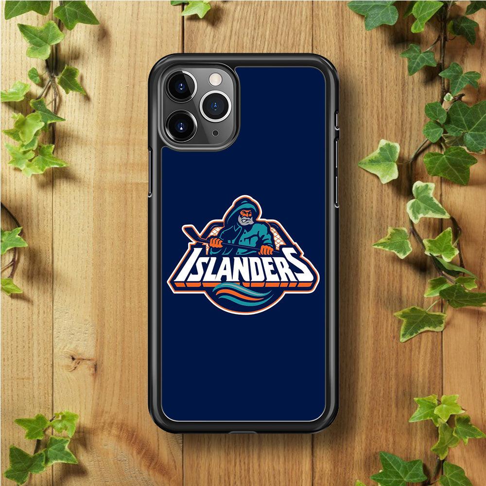 Hockey New York Islanders NHL 001 iPhone 11 Pro Max Case-Rubber / Black (2D Case)-Xtracase