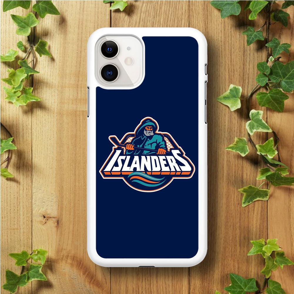 Hockey New York Islanders NHL 001 iPhone 11 Case-Rubber / White (2D Case)-Xtracase