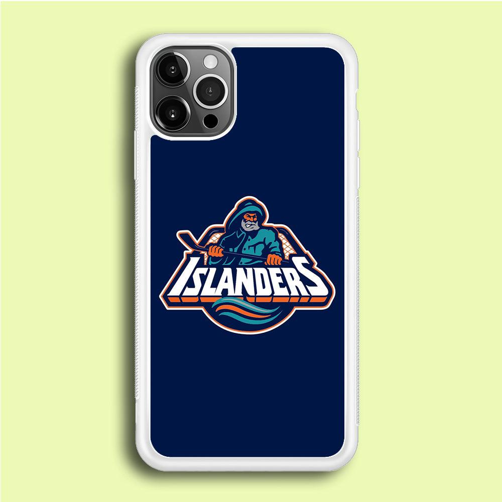 Hockey New York Islanders NHL 001 iPhone 12 Pro Max Case-Rubber / White (2D Case)-Xtracase