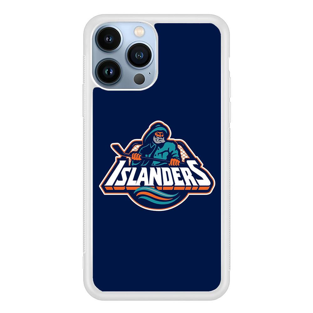 Hockey New York Islanders NHL 001 iPhone 13 Pro Max Case-Rubber / White (2D Case)-Xtracase