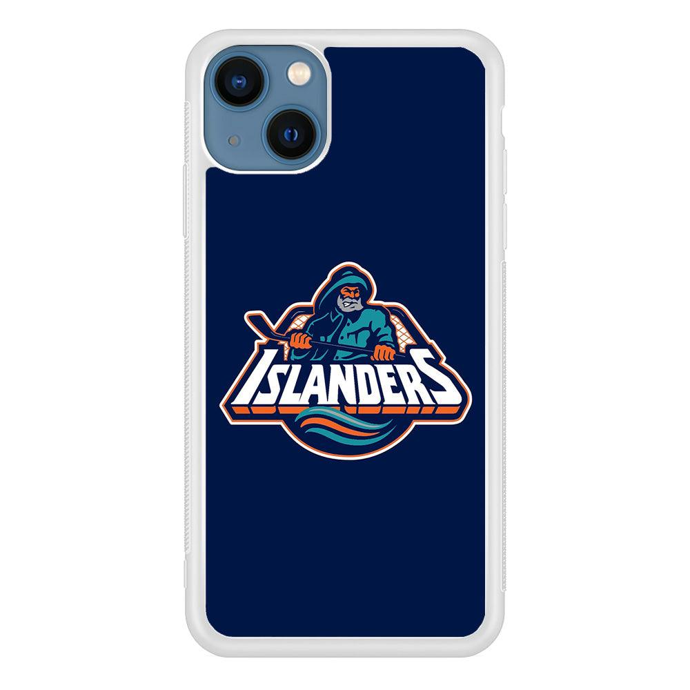 Hockey New York Islanders NHL 001 iPhone 13 Mini Case-Rubber / White (2D Case)-Xtracase