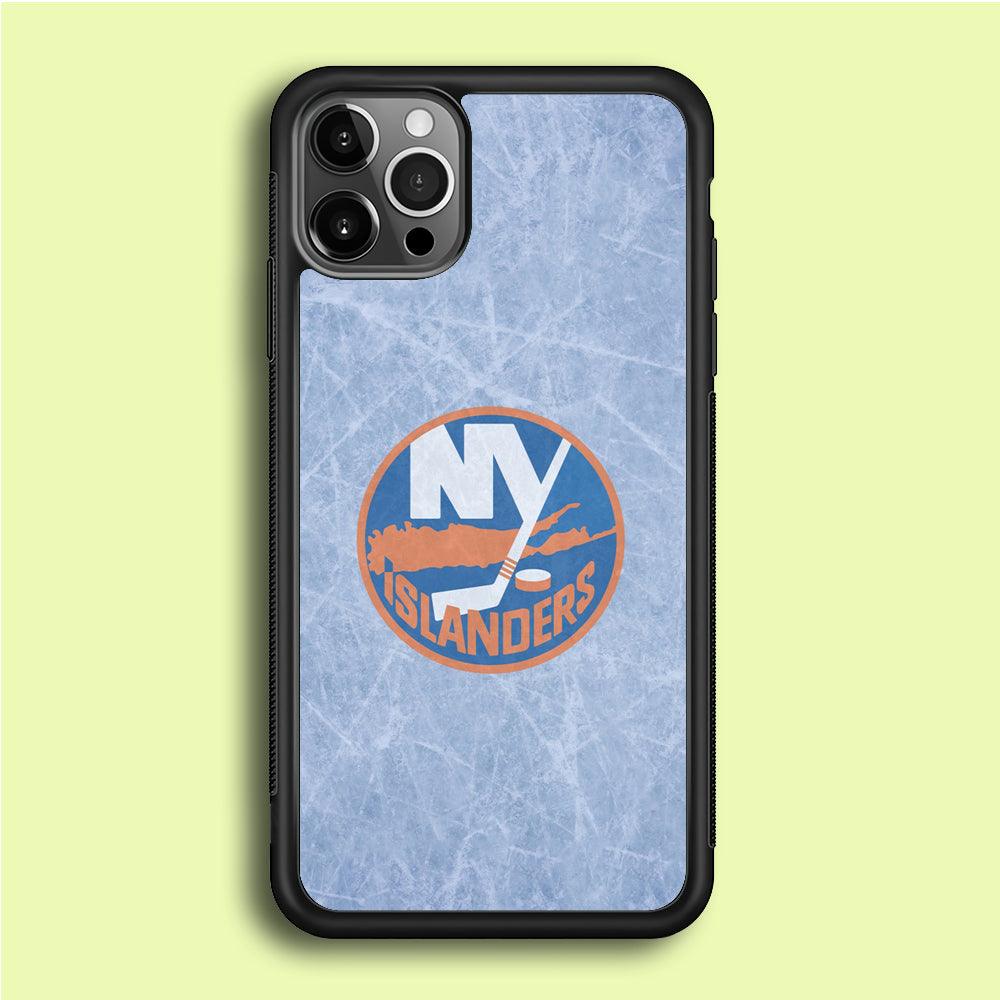 Hockey New York Islanders NHL 002 iPhone 12 Pro Case-Rubber / Black (2D Case)-Xtracase