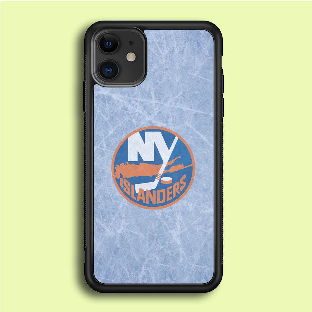 Hockey New York Islanders NHL 002 iPhone 12 Mini Case-Rubber / Black (2D Case)-Xtracase