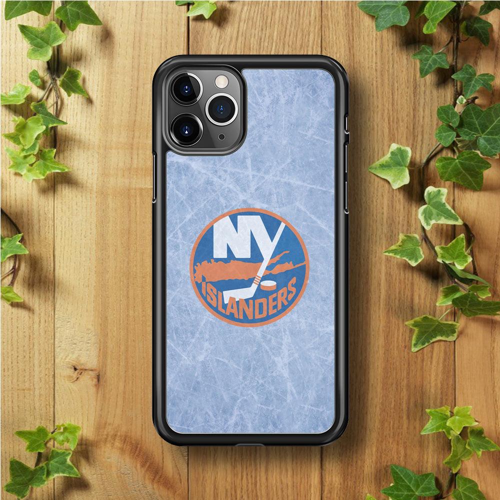 Hockey New York Islanders NHL 002 iPhone 11 Pro Case-Rubber / Black (2D Case)-Xtracase