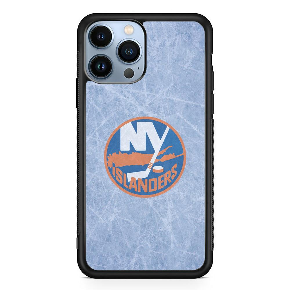 Hockey New York Islanders NHL 002 iPhone 13 Pro Case-Rubber / Black (2D Case)-Xtracase