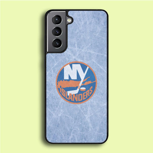 Hockey New York Islanders NHL 002 Samsung Galaxy S21 Plus Case-Rubber / Black (2D Case)-Xtracase
