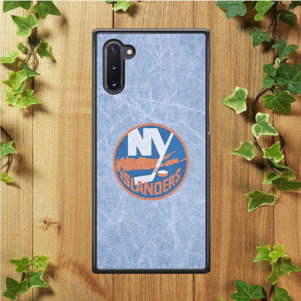 Hockey New York Islanders NHL 002 Samsung Galaxy Note 10 Case-Rubber / White (2D Case)-Xtracase