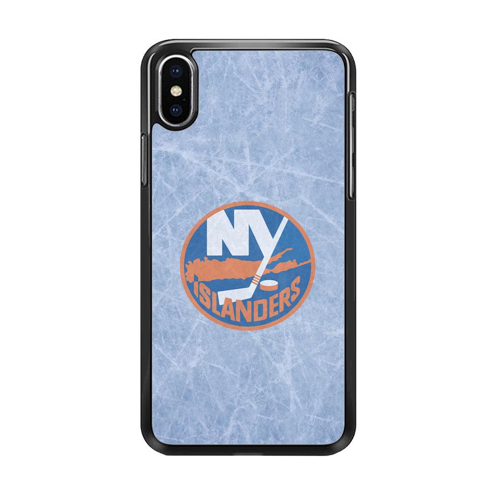 Hockey New York Islanders NHL 002 iPhone Xs Max Case-Rubber / Black (2D Case)-Xtracase