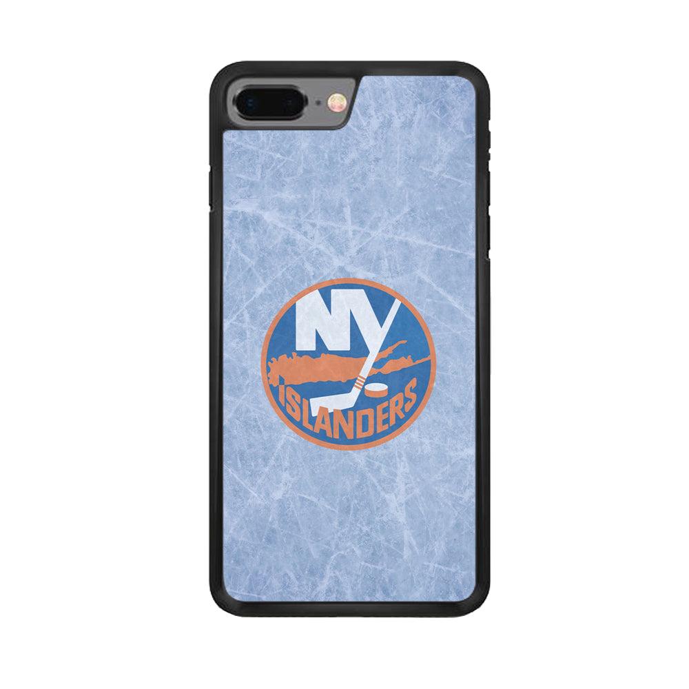 Hockey New York Islanders NHL 002 iPhone 8 Plus Case-Rubber / Black (2D Case)-Xtracase