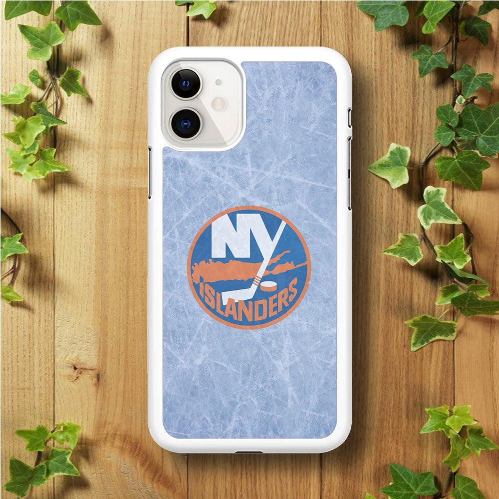 Hockey New York Islanders NHL 002 iPhone 11 Case-Rubber / White (2D Case)-Xtracase
