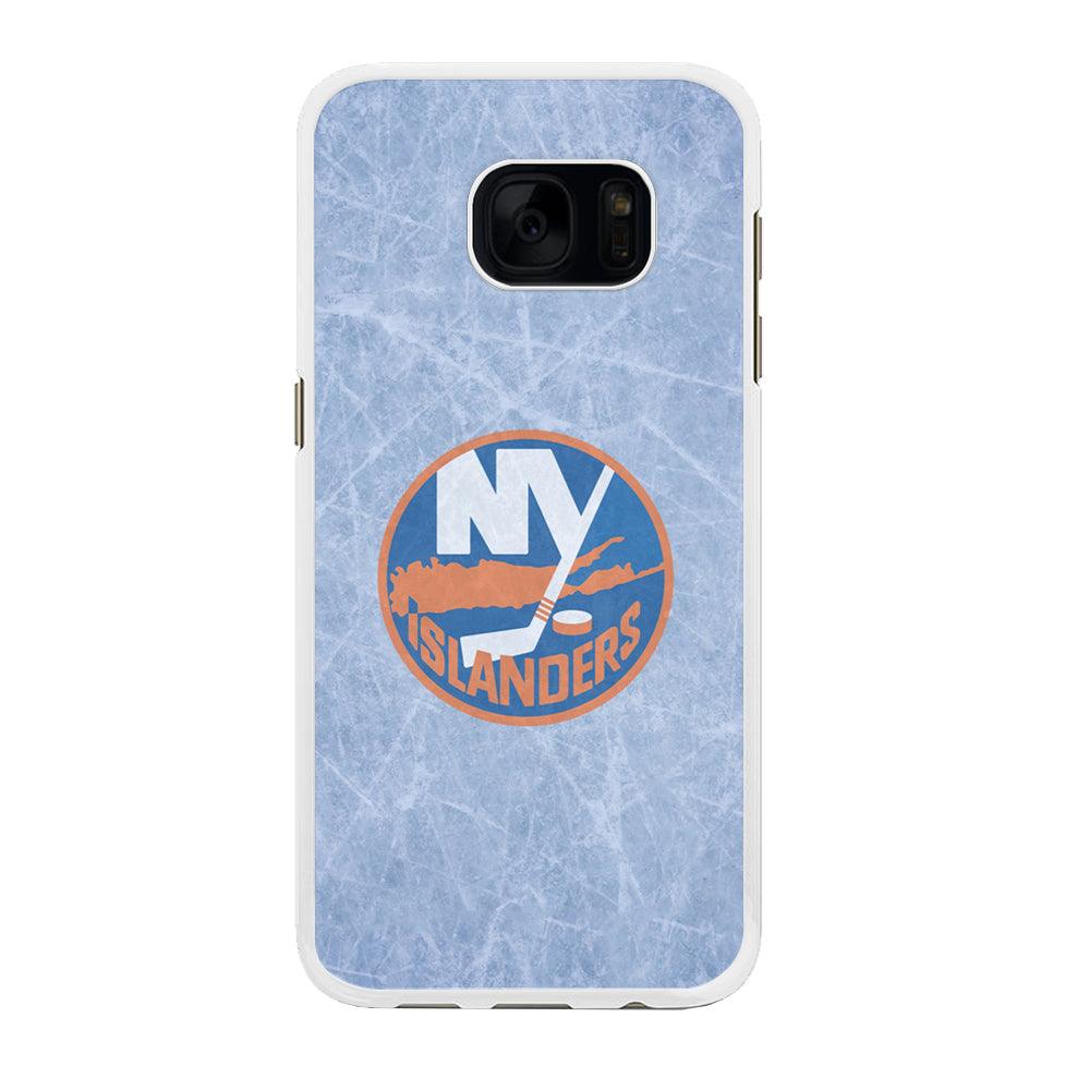 Hockey New York Islanders NHL 002 Samsung Galaxy S7 Edge Case-Rubber / White (2D Case)-Xtracase