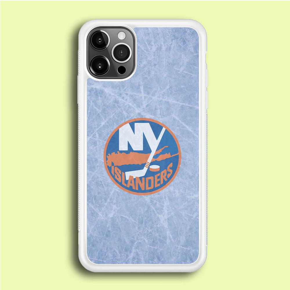 Hockey New York Islanders NHL 002 iPhone 12 Pro Case-Rubber / White (2D Case)-Xtracase