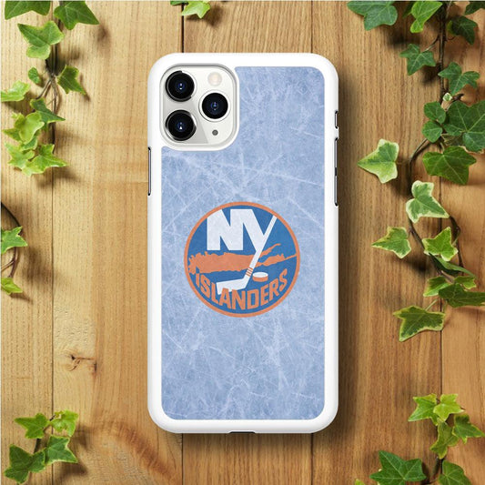 Hockey New York Islanders NHL 002 iPhone 11 Pro Case-Rubber / White (2D Case)-Xtracase