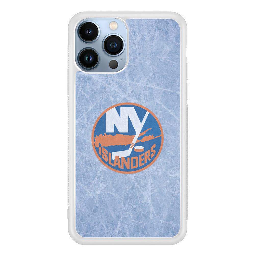 Hockey New York Islanders NHL 002 iPhone 13 Pro Case-Rubber / White (2D Case)-Xtracase