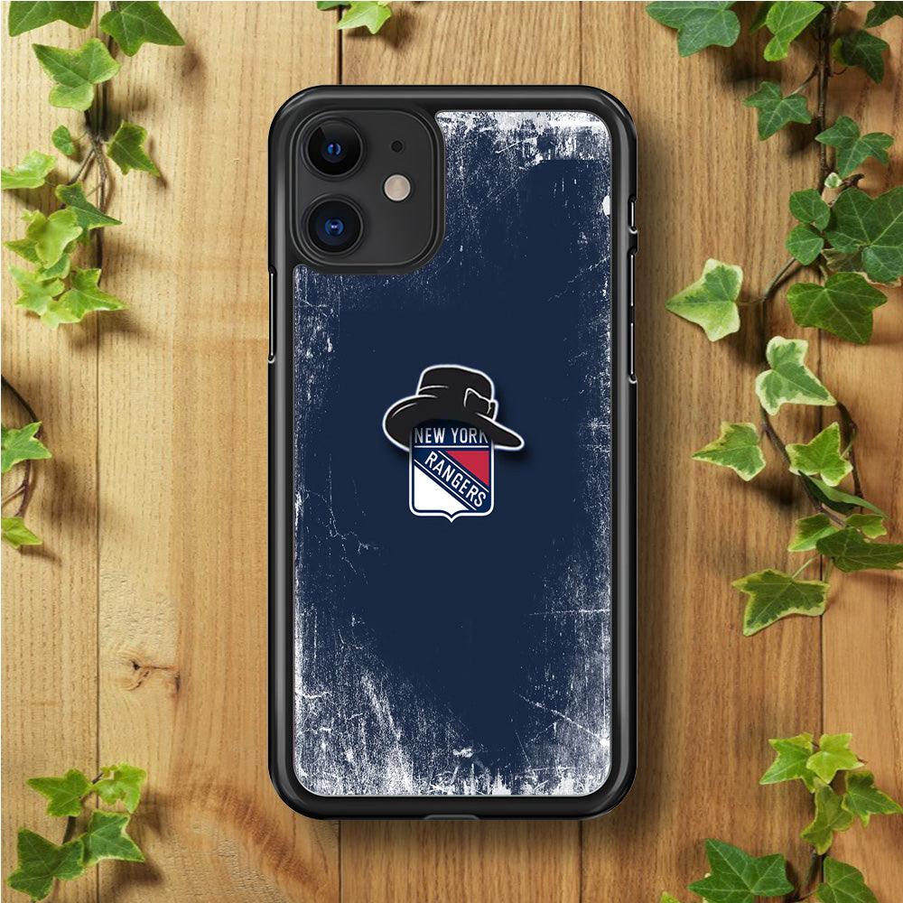 Hockey New York Rangers NHL 001 iPhone 11 Case-Rubber / Black (2D Case)-Xtracase