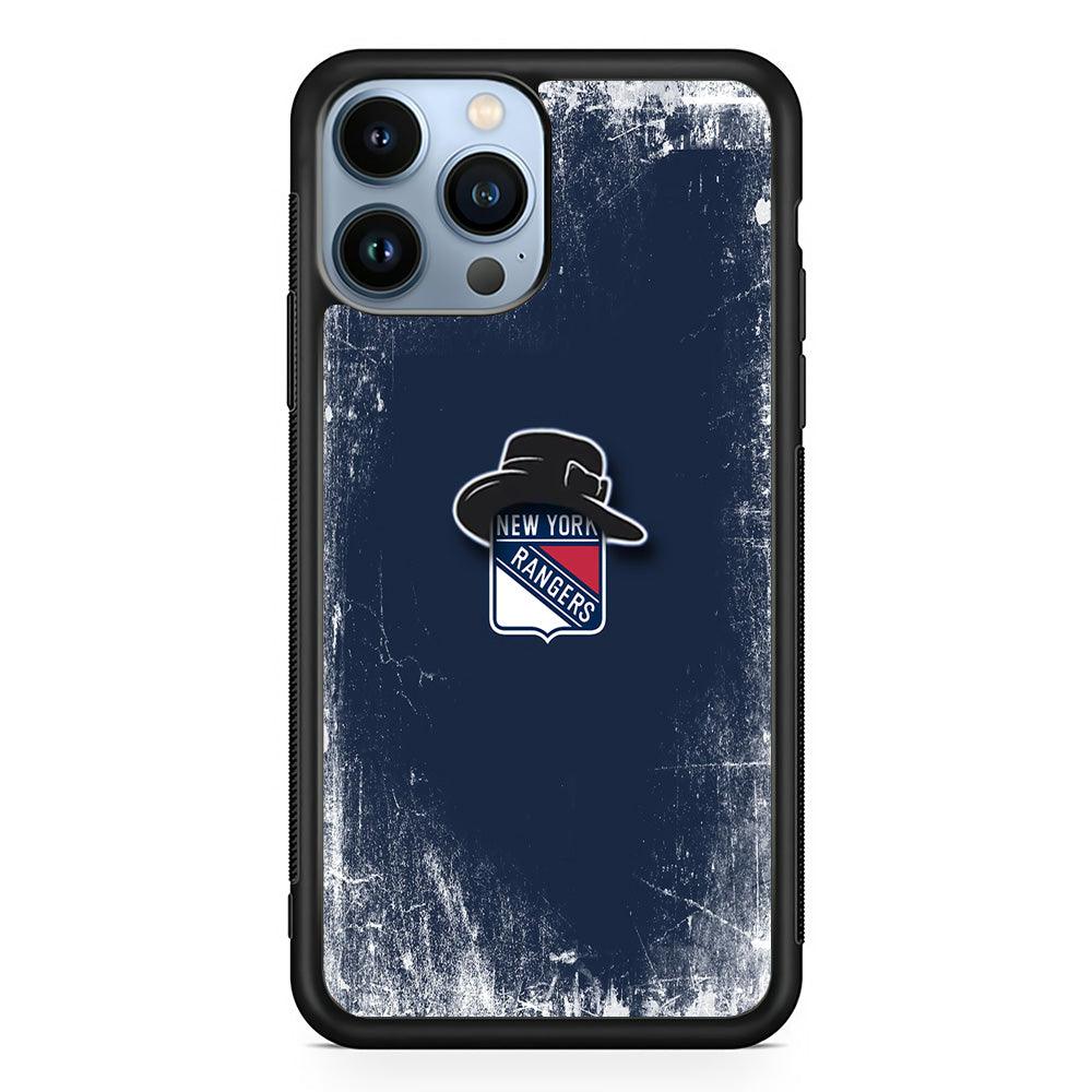 Hockey New York Rangers NHL 001 iPhone 13 Pro Case-Rubber / Black (2D Case)-Xtracase