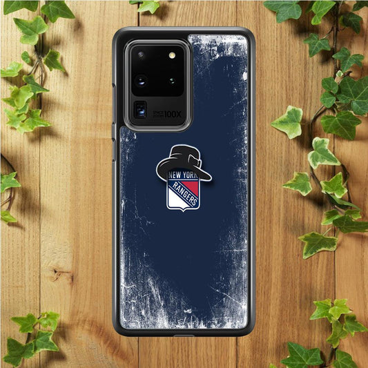Hockey New York Rangers NHL 001 Samsung Galaxy S20 Ultra Case-Rubber / White (2D Case)-Xtracase