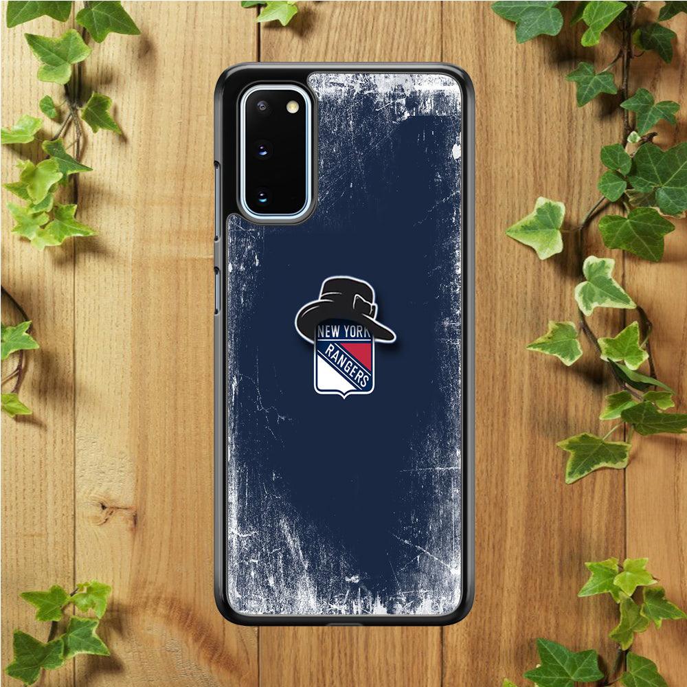 Hockey New York Rangers NHL 001 Samsung Galaxy S20 Case-Rubber / White (2D Case)-Xtracase