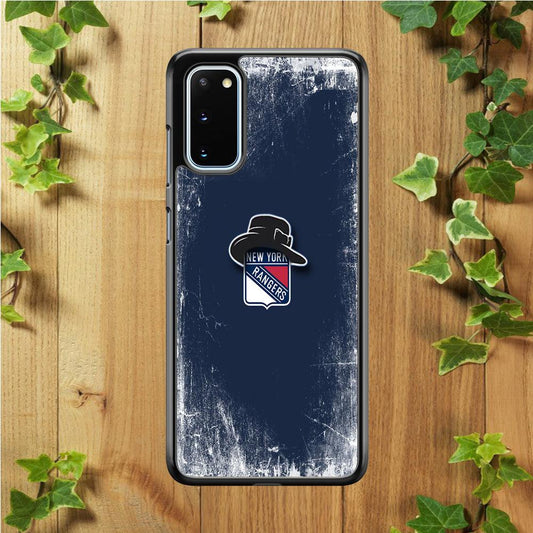 Hockey New York Rangers NHL 001 Samsung Galaxy S20 Case-Rubber / White (2D Case)-Xtracase