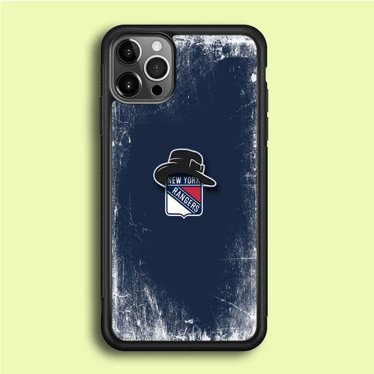 Hockey New York Rangers NHL 001 iPhone 12 Pro Case-Rubber / Black (2D Case)-Xtracase