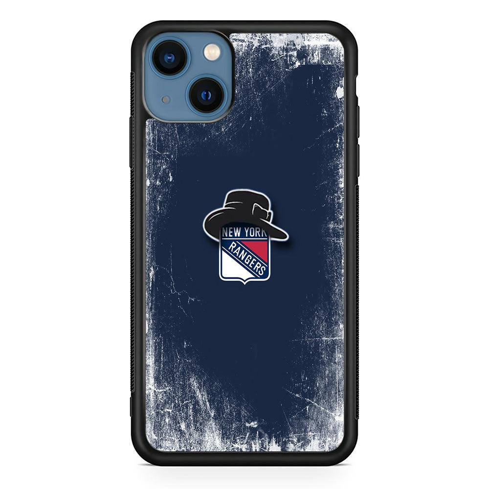 Hockey New York Rangers NHL 001 iPhone 13 Case-Rubber / Black (2D Case)-Xtracase