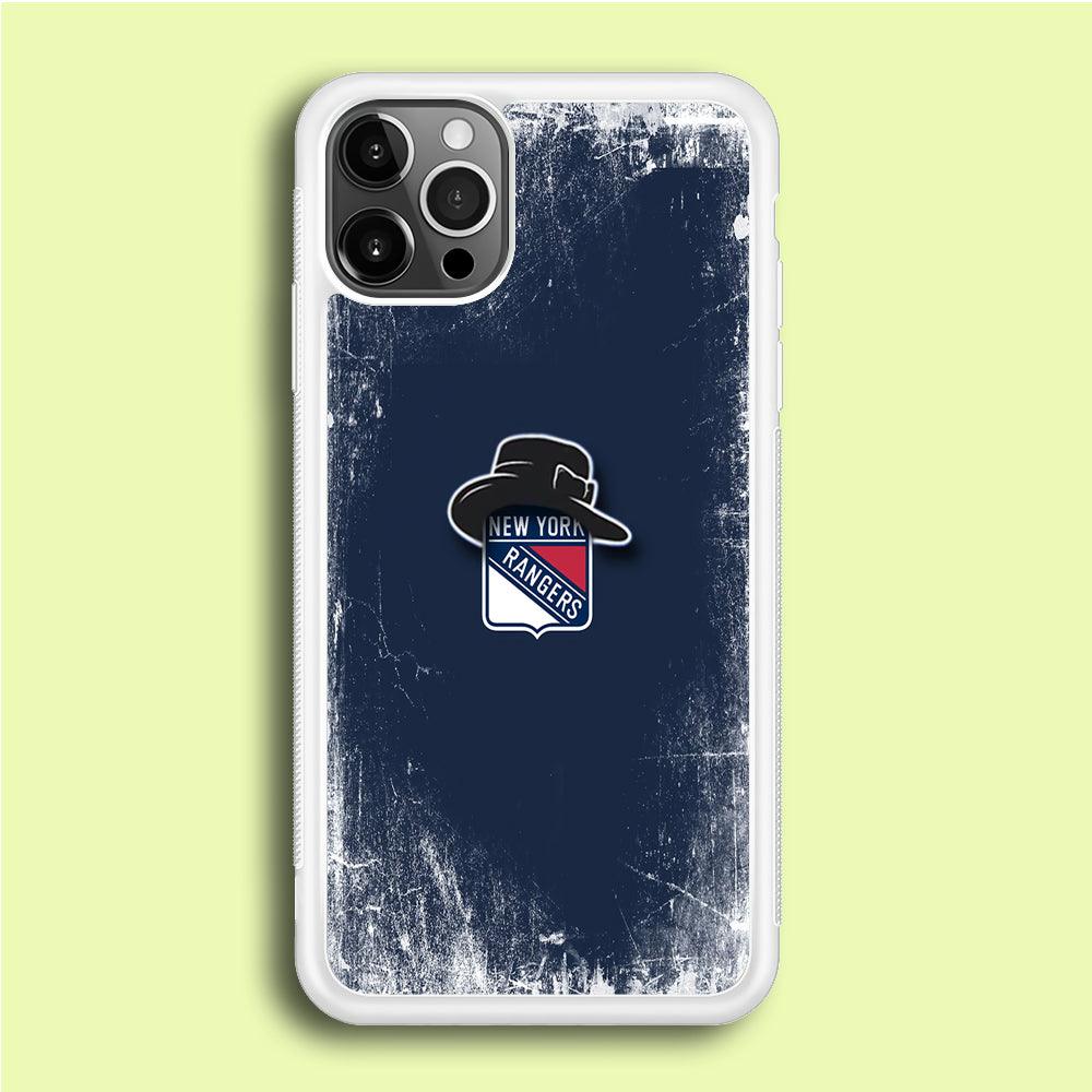 Hockey New York Rangers NHL 001 iPhone 12 Pro Case-Rubber / White (2D Case)-Xtracase