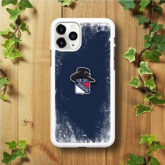 Hockey New York Rangers NHL 001 iPhone 11 Pro Max Case-Rubber / White (2D Case)-Xtracase