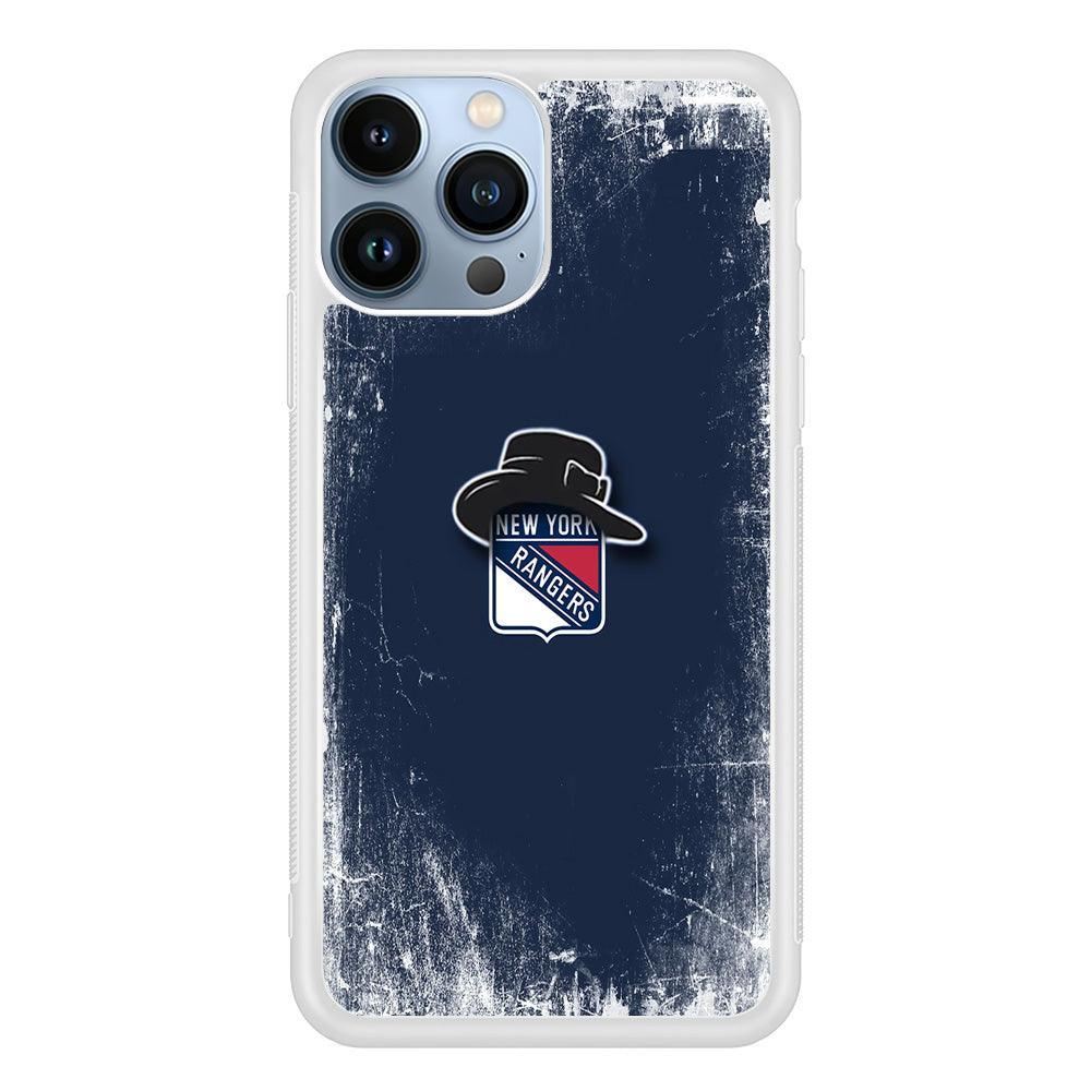 Hockey New York Rangers NHL 001 iPhone 13 Pro Case-Rubber / White (2D Case)-Xtracase