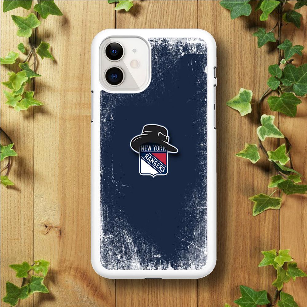 Hockey New York Rangers NHL 001 iPhone 11 Case-Rubber / White (2D Case)-Xtracase