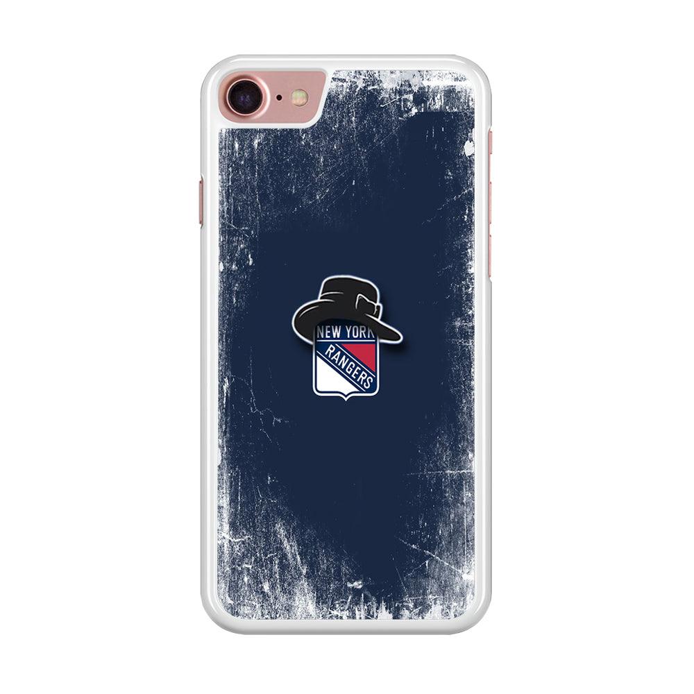Hockey New York Rangers NHL 001 iPhone SE 2020 Case-Rubber / White (2D Case)-Xtracase