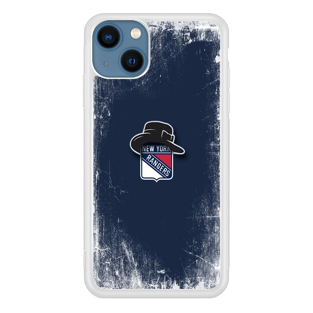 Hockey New York Rangers NHL 001 iPhone 13 Case-Rubber / White (2D Case)-Xtracase