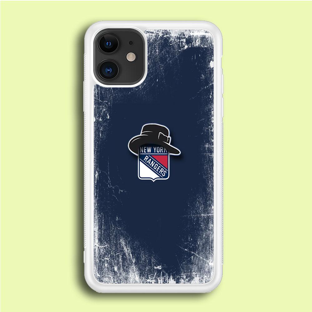 Hockey New York Rangers NHL 001 iPhone 12 Case-Rubber / White (2D Case)-Xtracase