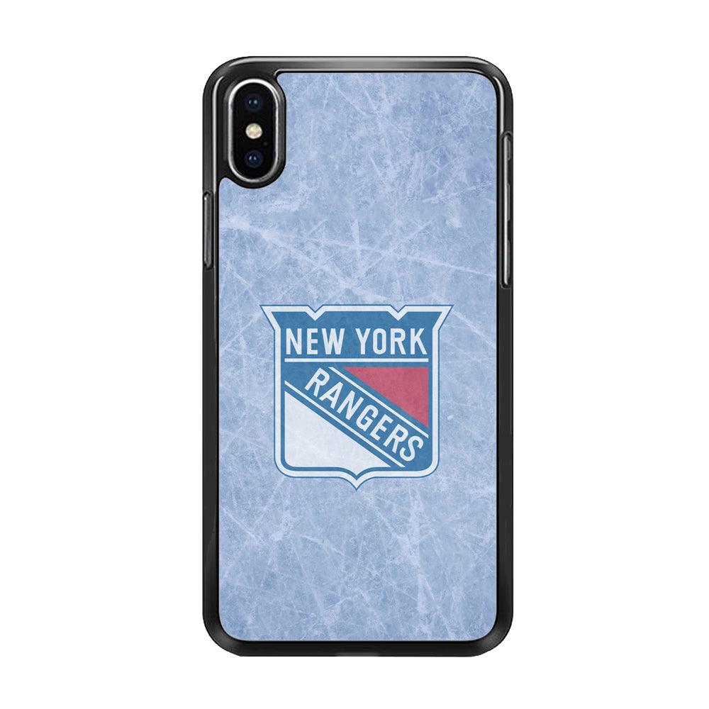 Hockey New York Rangers NHL 002 iPhone Xs Max Case-Rubber / Black (2D Case)-Xtracase