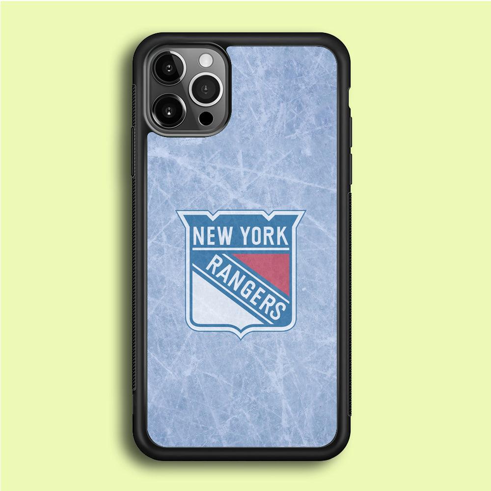Hockey New York Rangers NHL 002 iPhone 12 Pro Case-Rubber / Black (2D Case)-Xtracase