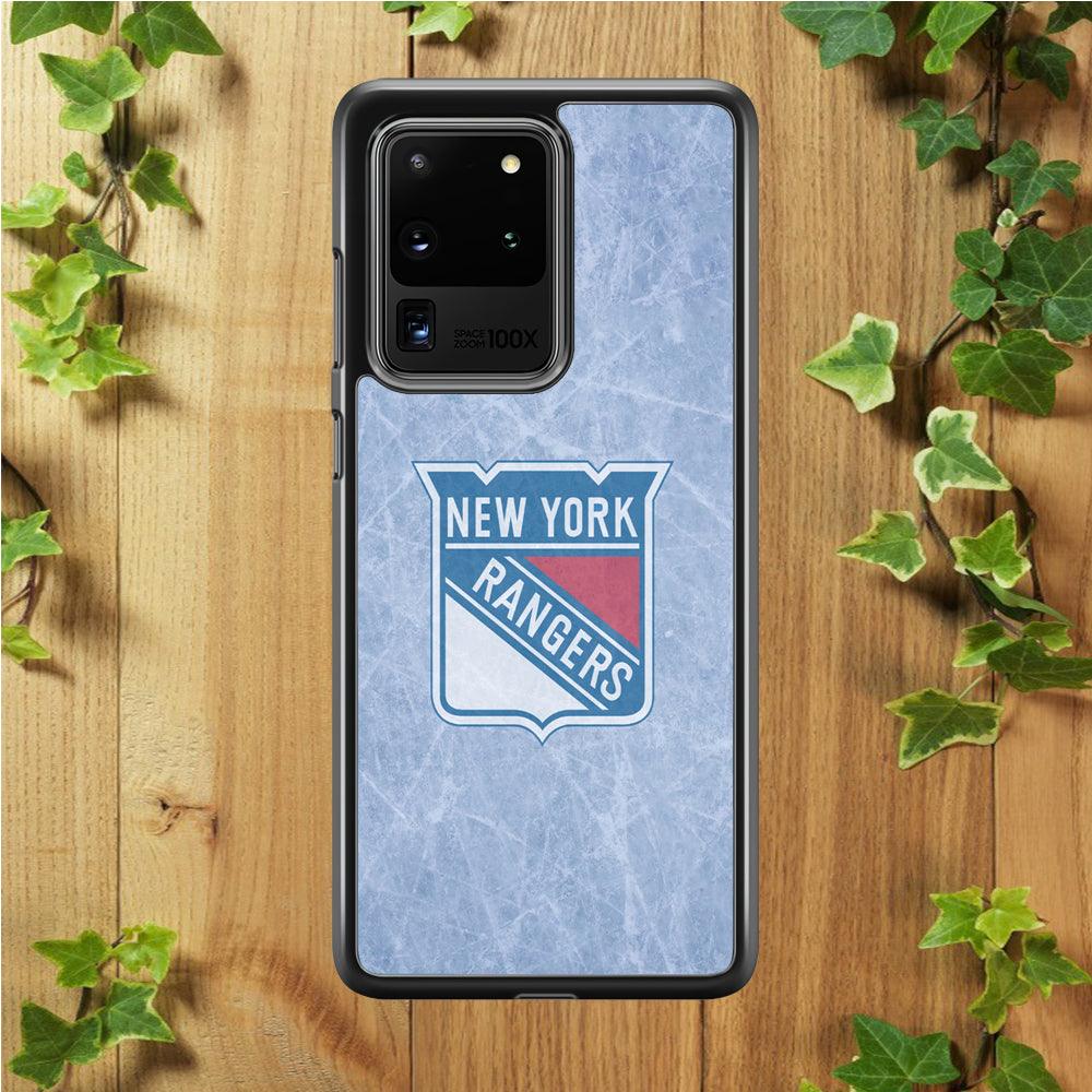Hockey New York Rangers NHL 002 Samsung Galaxy S20 Ultra Case-Rubber / White (2D Case)-Xtracase