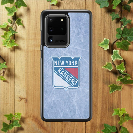 Hockey New York Rangers NHL 002 Samsung Galaxy S20 Ultra Case-Rubber / White (2D Case)-Xtracase