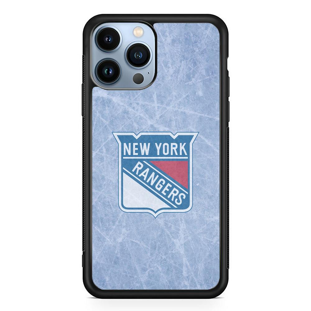 Hockey New York Rangers NHL 002 iPhone 13 Pro Case-Rubber / Black (2D Case)-Xtracase