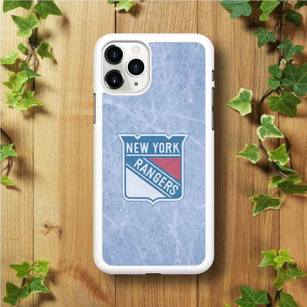 Hockey New York Rangers NHL 002 iPhone 11 Pro Case-Rubber / White (2D Case)-Xtracase