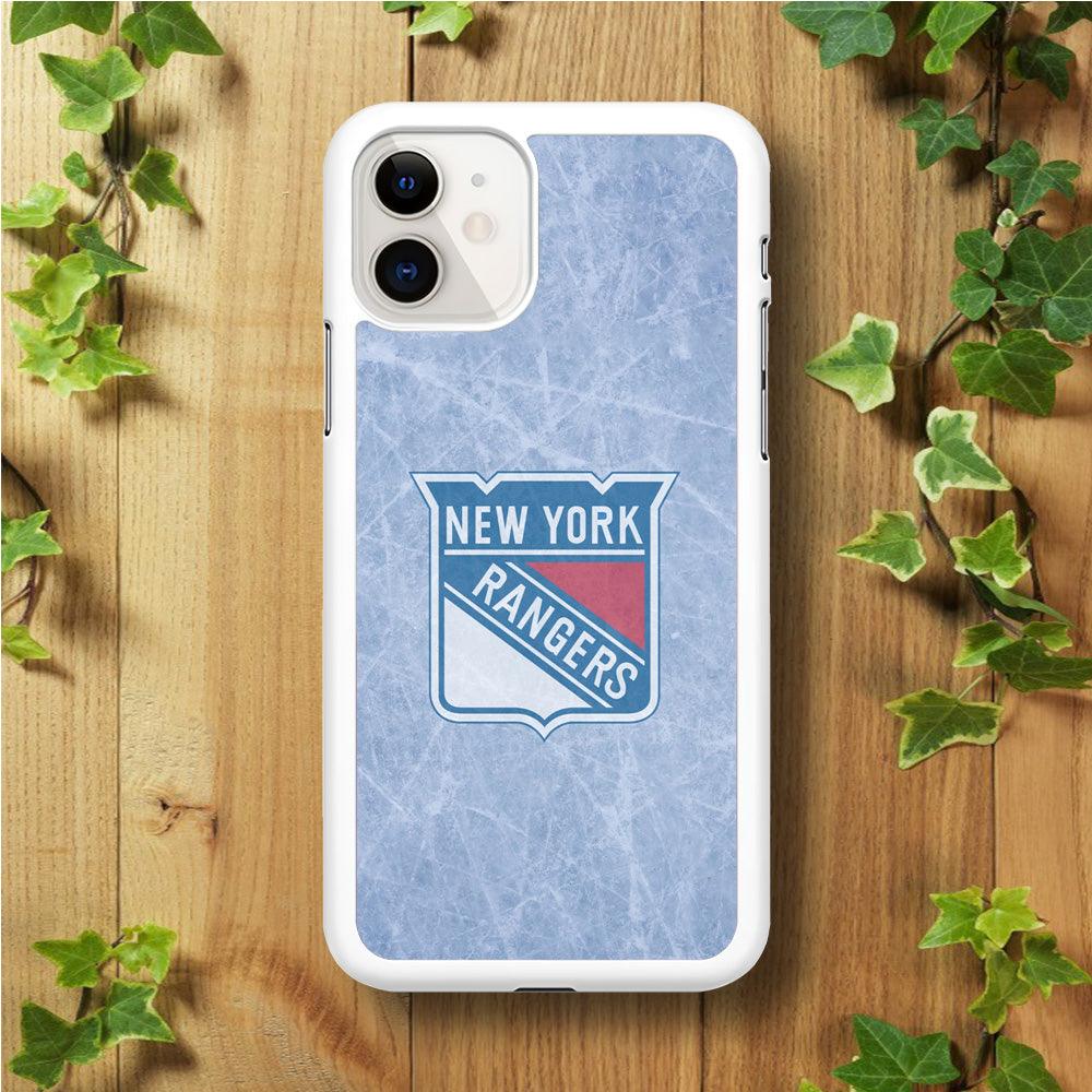 Hockey New York Rangers NHL 002 iPhone 11 Case-Rubber / White (2D Case)-Xtracase