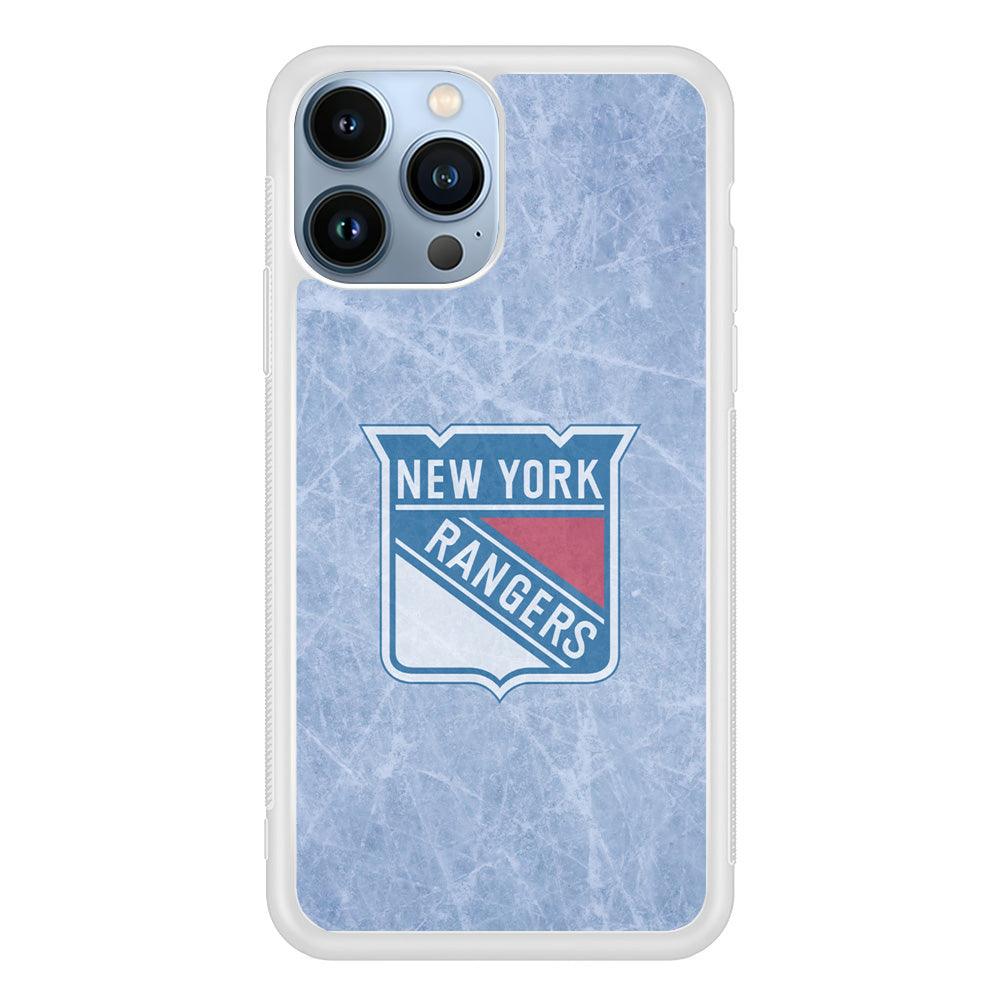 Hockey New York Rangers NHL 002 iPhone 13 Pro Max Case-Rubber / White (2D Case)-Xtracase