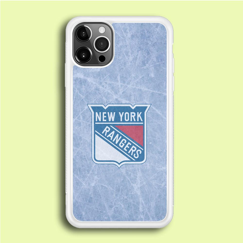 Hockey New York Rangers NHL 002 iPhone 12 Pro Case-Rubber / White (2D Case)-Xtracase