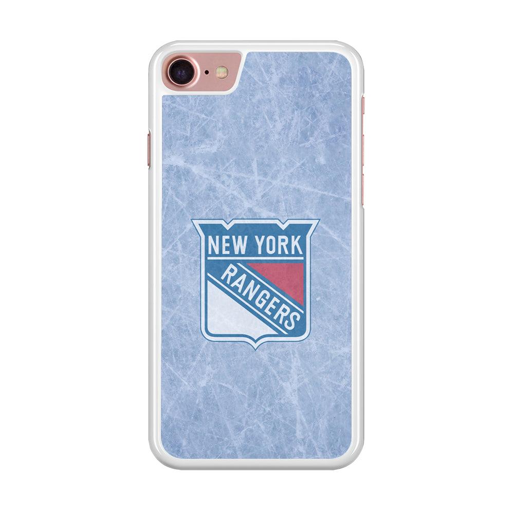 Hockey New York Rangers NHL 002 iPhone SE 2020 Case-Rubber / White (2D Case)-Xtracase