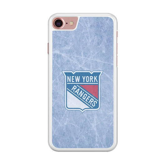 Hockey New York Rangers NHL 002 iPhone SE 2020 Case-Rubber / White (2D Case)-Xtracase