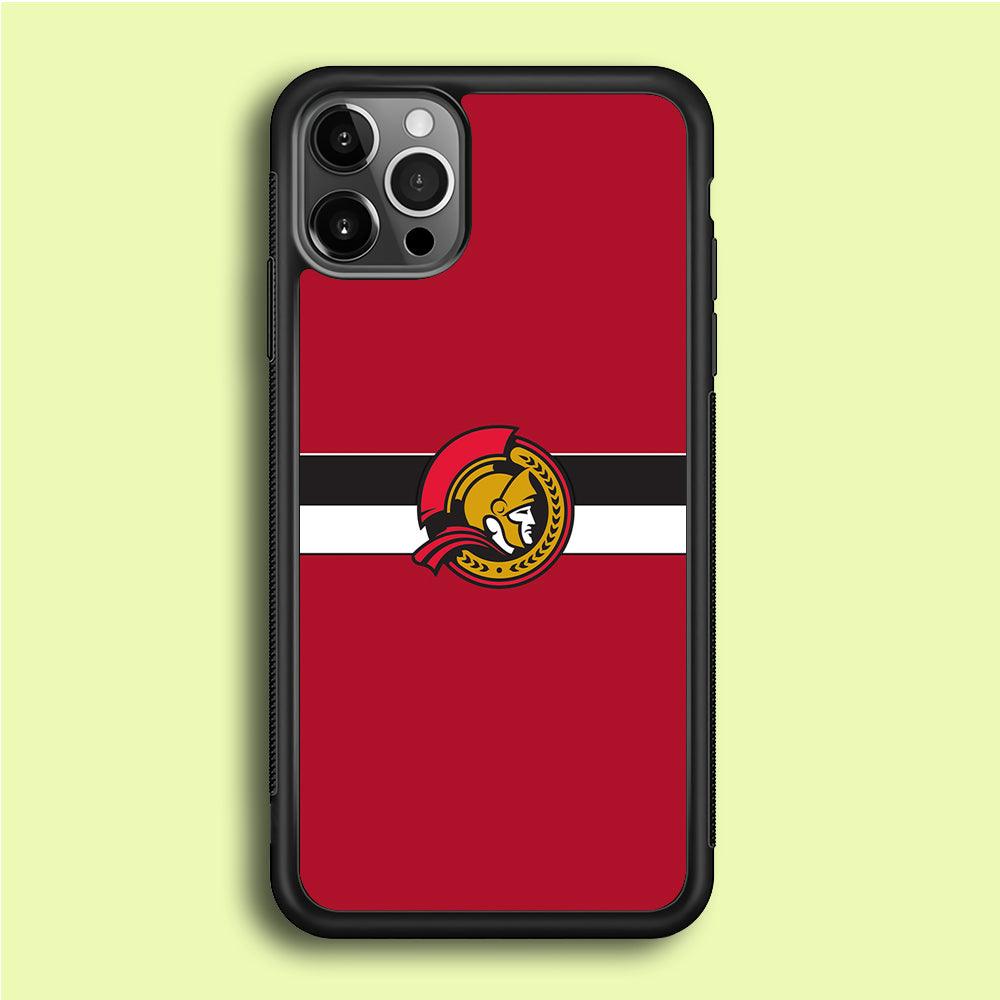 Hockey Ottawa Senators NHL 001 iPhone 12 Pro Max Case-Rubber / Black (2D Case)-Xtracase