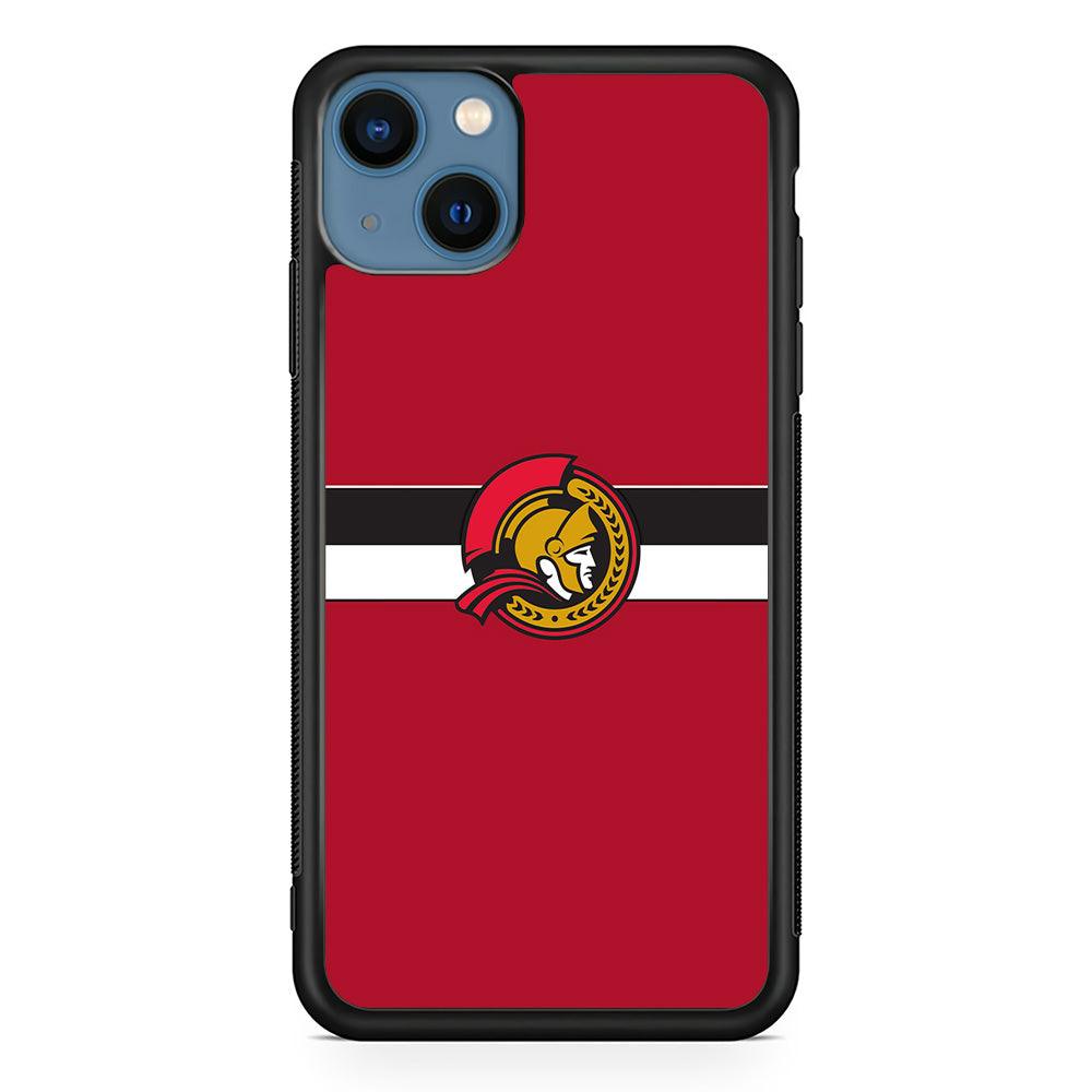 Hockey Ottawa Senators NHL 001 iPhone 13 Case-Rubber / Black (2D Case)-Xtracase