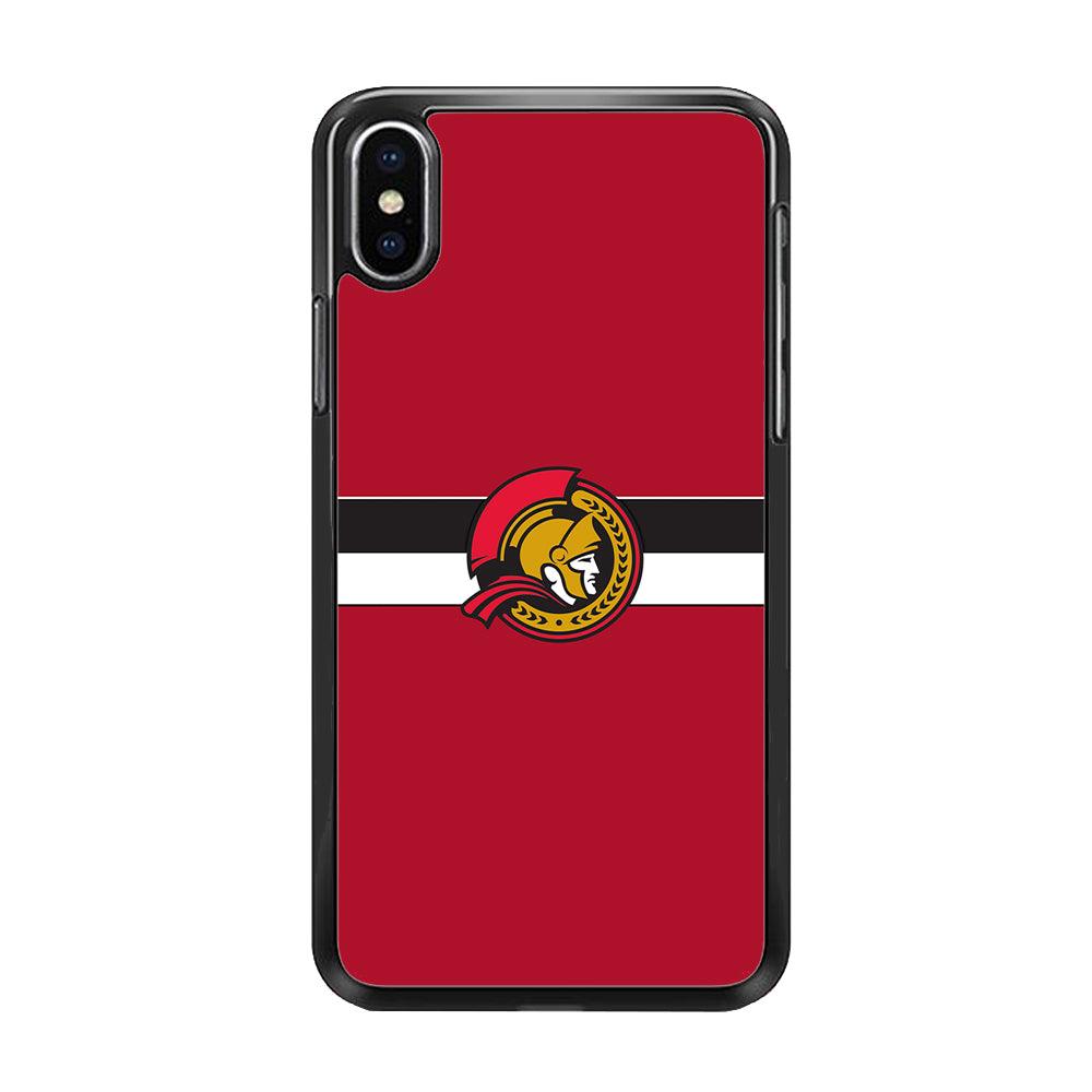 Hockey Ottawa Senators NHL 001 iPhone Xs Max Case-Rubber / Black (2D Case)-Xtracase