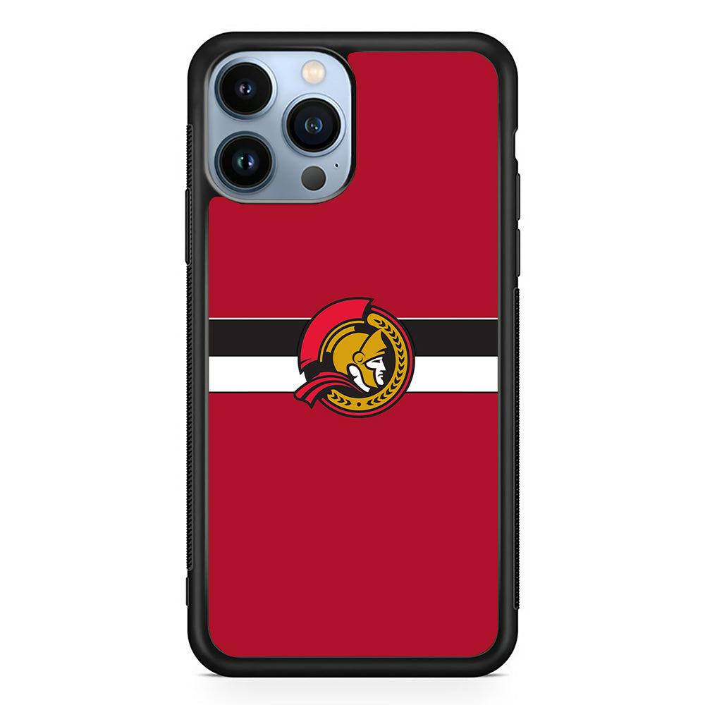 Hockey Ottawa Senators NHL 001 iPhone 13 Pro Case-Rubber / Black (2D Case)-Xtracase